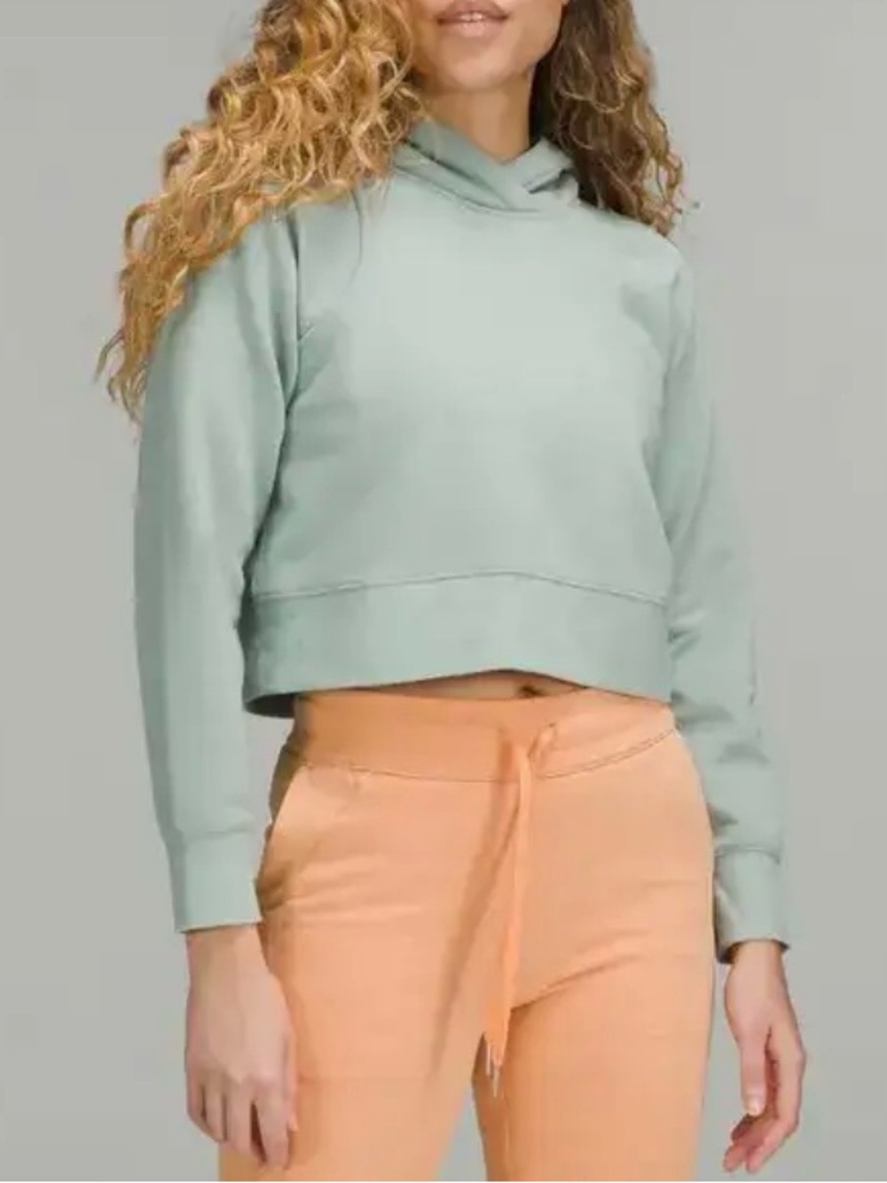 LULULEMON Loungeful Cropped Hoodie Light Green Size 2